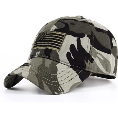 Casquettes de Baseball Unisexes Broderie Drapeau des États-Unis Printemps Automne Extérieur Réglables Casquettes Décontractées Casquette Pare-soleil Casquette de Sport black
