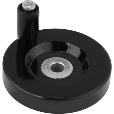 1 volant arrière ondulé noir pour fraiseuse avec poignée tournante(8x63mm)
