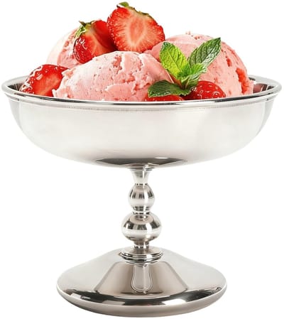 Allecto - IJs Cup - RVS Dessertkommen voor Snacks en Salades - Elegante Serveerschalen - Ideaal voor IJs en Toetjes - Geschikt voor Feestjes
