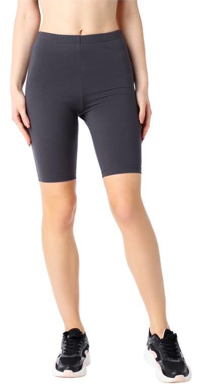 Bellivalini BLV-BLV50-185-LE Dames Leggings - Sport - Vrijetijdsbroek - Kort - Katoen - Sporbroek - Yogabroek - Grafiet - M