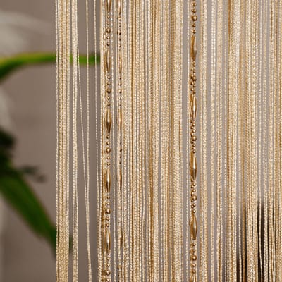 Vliegengordijn - Deurgordijn - 100 x 200 cm - Kralengordijn - Vliegengordijn voor deuren - Gordijn Insectengordijn - Hordeur - Horgordijn - Deurgordijn - Raamdecoratie - Binnen decoratie - Voor deuropening - Eenvoudige Installatie - Champagne