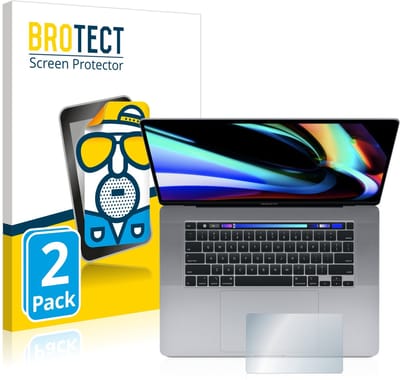 BROTECT - Screenprotector voor Apple MacBook Pro 16" 2019 (Touch Trackpad) - Folie Beschermfolie matte 2 Stuks
