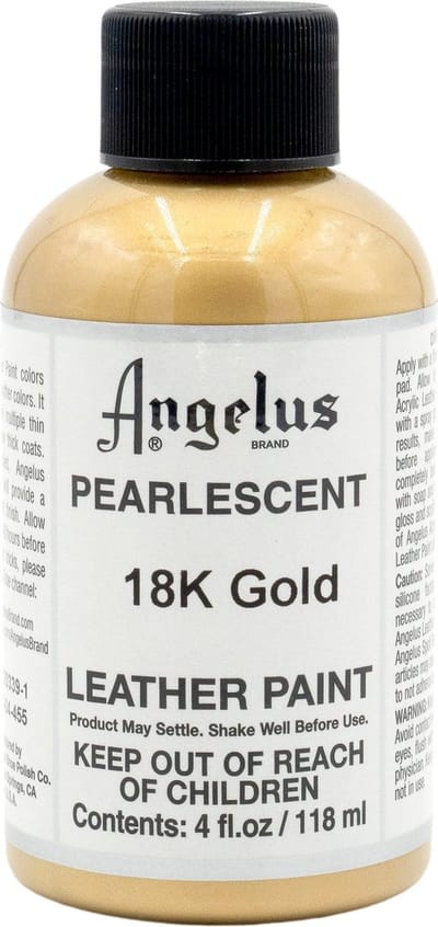 Angelus Leather Acrylic Paint - textielverf voor leren stoffen - acrylbasis - 118ml - Parelmoer Goud