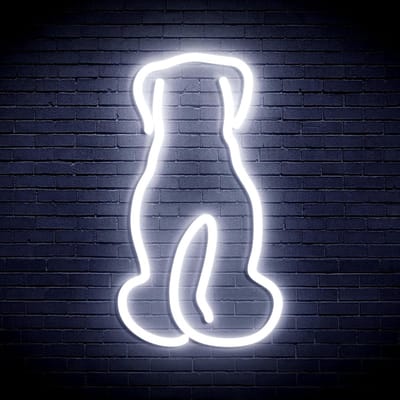 LED Neon Hond - Hondenlamp Neon - Decoratie Huis - Flexibel Siliconen - Large - Wit