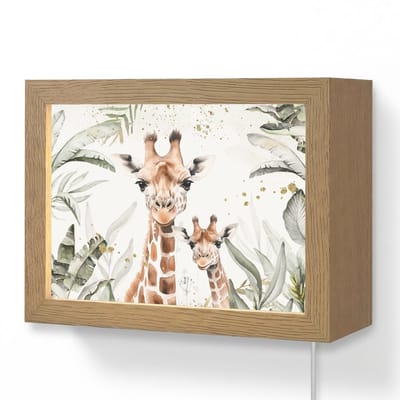 Wandlamp 20x15 cm - Oplaadbaar - Giraffe - Natuur - Kinderen - Dieren - Wandlampen binnen woonkamer - Slaapkamer lamp met kabel - Decoratieve nachtlamp - Vloerlamp snoer