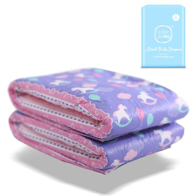 LittleForBig Volwassen Luierbroekjes, Schattig Ontwerp  Wipstoeltje  Luiers, 2-Pack, Maat M gray