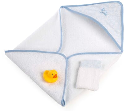 ASI DREAMS Poppen Accessoires - Poppen Badset Met Handdoek, Washandje En Eend - Blauw