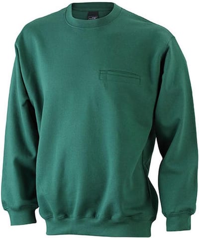 James and Nicholson Heren Ronde Zak Sweatshirt (Donkergroen)