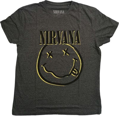Nirvana - Inverse Happy Face Heren T-shirt - XS - Zwart