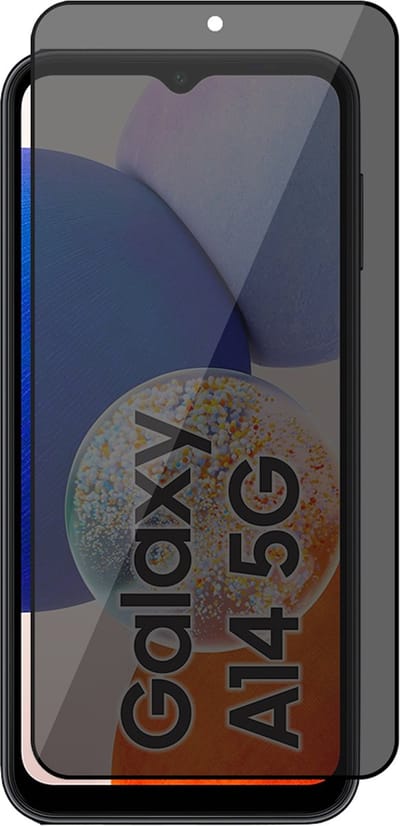 Privacy Screenprotector geschikt voor Samsung Galaxy A14 - Glas Screen Protector FullGuard