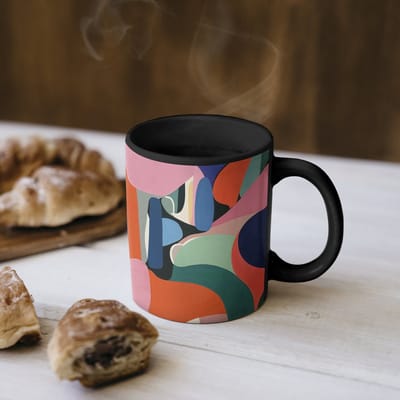 Magische Mok - Foto op Warmte Mokken - Koffiemok - Vormen - Ritmisch - Kleuren - Abstract - Magic Mok - Beker - 350 ML - Theemok