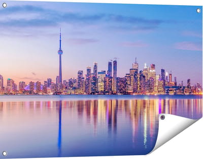 Gards Tuinposter Toronto Skyline in Canada - 90x60 cm - Tuindoek - Tuindecoratie - Wanddecoratie buiten - Tuinschilderij