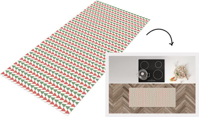 Keukenloper - Loper keuken - Kerst - Patronen - Driehoek - 120x50 cm - Keukenloper vinyl