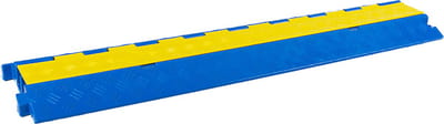 Rubbermagazijn - Kabelbruggen - 2 kanalen - Blauw-Geel - LxBxH=980x255x45mmKabelbeschermer - Veilige verwerking van kabels - Kabelgoot