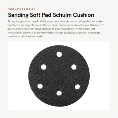Dailygoods- Buffer Pad 125mm - Zachte Spons - Interface Kussen - Antivibratie - Demping - Geschikt voor Polijstmachine - Polijstpad