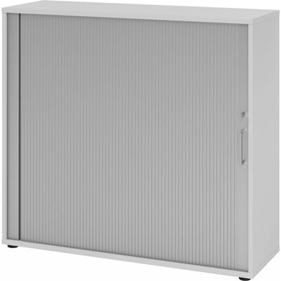 Rolluikkast Breno, 3 OH, afsluitbaar, stapelbaar, B 1200 x D 400 x H 1100 mm, spaanplaat, lichtgrijs
