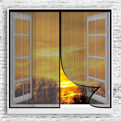 Hordeur met Magneet 95x145cm Kleefmontage - Insectenhor Zonder Boren voor Keuken en Tuindeur