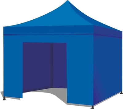 Tuinpaviljoen Waterdicht - Feesttent Partytent - Buitenfeesten Organiseren - Inklapbaar Staal Frame - 3 x 3 meter - Blauw