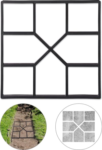 tuinpad mal - zelf gieten - voor tuintegels - 40 x 40 cm - kunststof - robuust