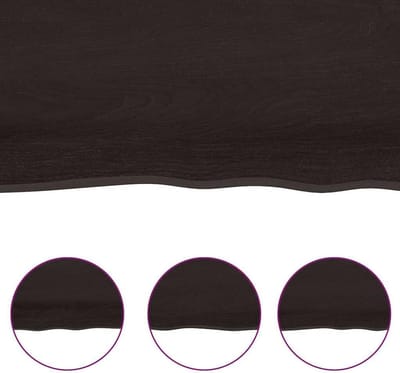 Massief eiken tafelblad - Vervangend blad - Tafel opknappen - Inklapbaar met scharnieren - 160 x 60 cm - Donkerbruin