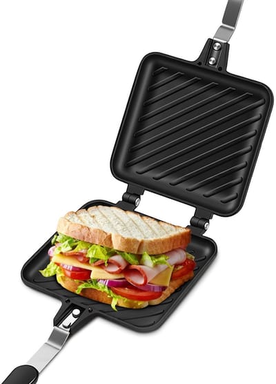 Solidchoice - Hot Sandwich Maker en Anti-aanbak Pan voor Panini's en Ontbijt