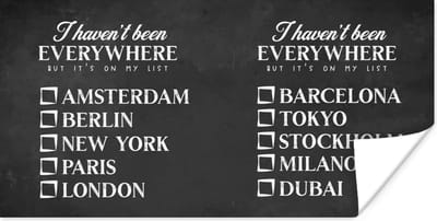 Poster Spreuken - Quotes - I haven't been everywhere but it's on my list - Berlijn - 120x60 cm