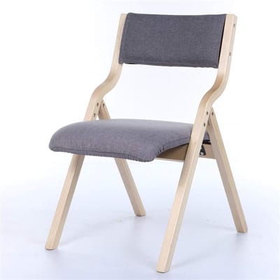 Houten Klapstoel - Draagbare Stoel - Comfortabel Zitten - Verstevigd Frame - 47 cm Diep - Grijs
