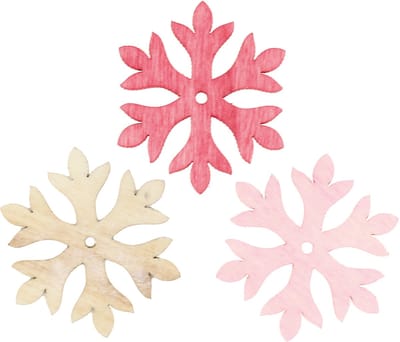 Sneeuwvlokken voor het strooien roze, roze, naturel Ø4cm 72 st, 72 Stü