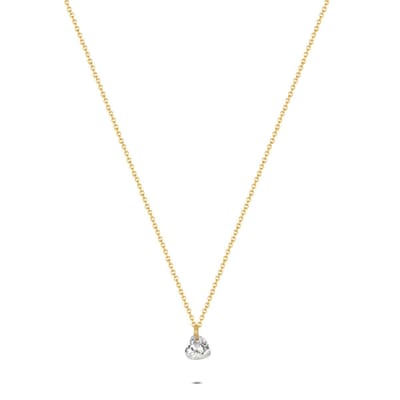 Twice As Nice Halsketting in 18 kt verguld zilver met hartvormige hanger Goudkleurig 40cm+5cm