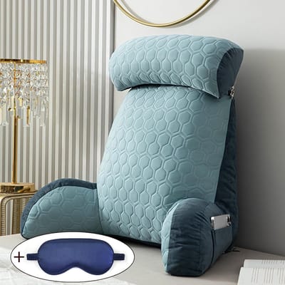 Leeskussen met armsteunen - Rugsteun kussen - Ontspannen op bank - Ergonomische lendensteun - 75 x 40 cm - Grijs