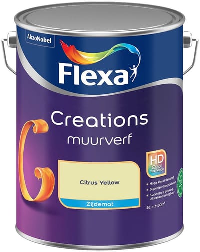 Flexa - Creations Muurverf Zijdemat - Citrus Yellow - Mengverf - 5 L