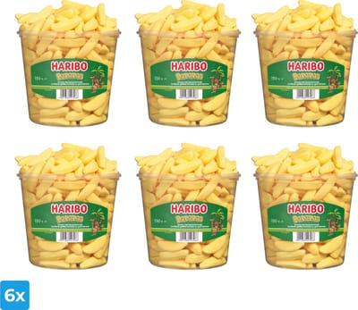 Haribo Schuim Bananen Gesuikerd (6x 150 stuks)