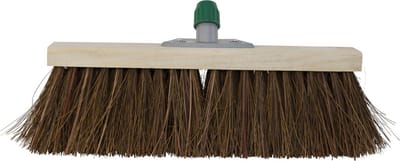Betra Bezemkop - buitenbezem - donkerbruin - hout/natuurvezel - 45 cm