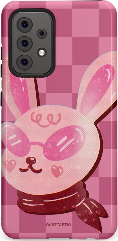 Casetastic Hoesje Geschikt voor Samsung A52 (4G/5G/s) - Stijlvolle Beschermende Duo-layer Case - Luxe konijntje