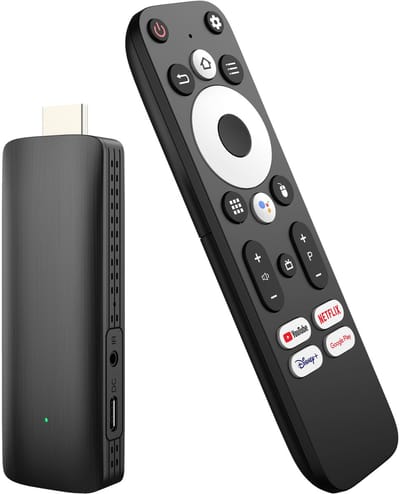 Elcostar Streaming Box Android TV Stick - 4K UHD & HDR - Chromecast ingebouwd - Android 12 - Android TV HDMI Stick - Android TV box Eenvoudig te installeren - Mediabox - iptv box - Inclusief HDMI kabel - zwart