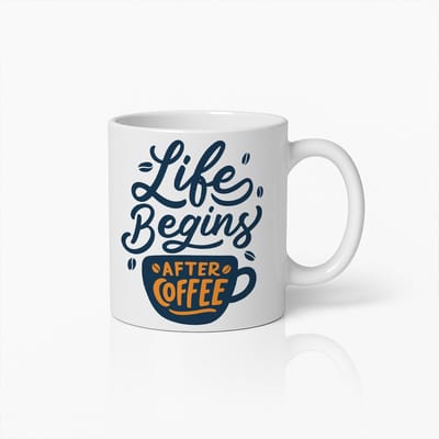 Life Begins After Coffee Mok 330ml – Grappige Quote Koffiebeker – Cadeau voor Koffieliefhebbers, Thuis en Kantoor