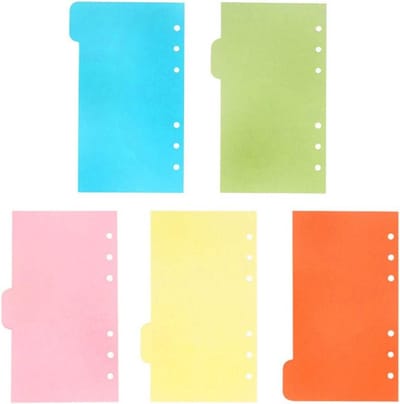 Allecto Plus - Gekleurde A6 Dividers Tabbladen voor Notitieboek Planner - Schoolmateriaal in 5 Kleuren - 30 Vellen.