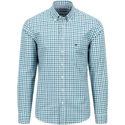 Fynch-Hatton Overhemd Multi Combi Check Grasgroen / male