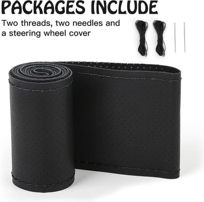 Famanu – DIY stuurhoes voor vrachtwagens, antislip, geschikt voor stuurwielen van 46-48 cm, zwart