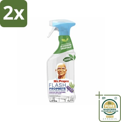 Mr. Proper - Allesreiniger Spray - Lavendel & Rozemarijn - 100% Natuurlijke Parfum - 800 ml - Voordeelverpakking - 2 stuks - Lavendel - Rozemarijn