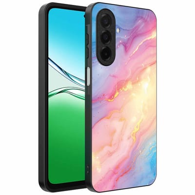 Geschikt voor Oppo A5 Telefoonhoesje met Regenboog Glitter Marmer Opdruk - TPU Backcover Case Rainbow Glitter Marble Design - Smartphonica geschikt voor Oppo A5