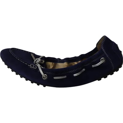 Tod's Scrunch Ballerina's in Koninklijk Blauwe Suède