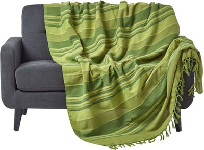 Homescapes Marokko sprei groene strepen, 255 x 360 cm