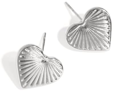 Oorbellen van roestvrij staal met hartjes, Daily Daily Simple Series, damessieraden