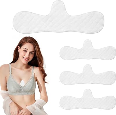 4 stuks - Zweetabsorberende pads - Ondergoedpads - Voor het absorberen van zweet onder de buste - Herbruikbaar - Katoen - Wasbaar - Eén maat - Wit
