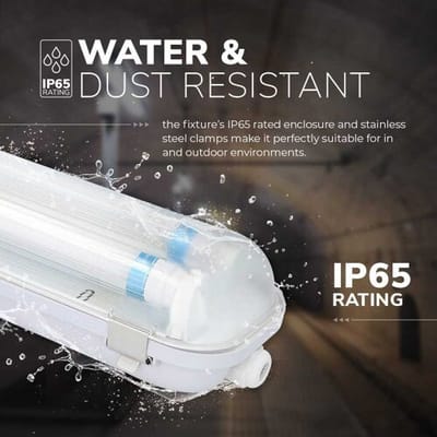 LED TL armatuur 120cm dubbel - T8 (G13) - 36 Watt 5040 lumen (140lm/W) - 4000K neutraal wit (840) - Koppelbaar - Flikkervrij - IP65 waterdicht - LED TL Lamp