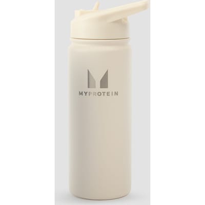 Myprotein gerecyclede metalen fles met fliprietje 500 ml - Roomwit