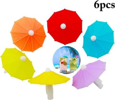ProductGoods - 6x Glasmarkers Paraplu's - Glasversiering - Glas Marker - Glas Versiering - Decoratie - Label Jouw Glas - Paraplu's