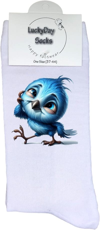 Raaf - Valentijns Cadeau - Grappige sokken - Leuke sokken - Hem Haar sokken - Vrolijke sokken - Sint cadeau - Vaderdag - Moederdag - Verjaardag cadeau - Kerst cadeau - Vogel - Leuk Cadeau - Print sokken - Socks maken Happy - 37-44