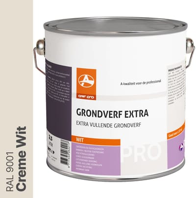 OAF PRO Grondlak Professioneel Creme Wit (RAL 9001) 2,5 liter - Grondverf voor Hout en Metaal - Grondverf Buiten - Kan 1 Jaar buiten zonder aflak - In 9.000 mengkleuren